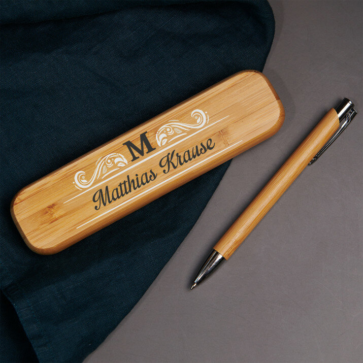 Und nachname - Kugelschreiber im Holzetui