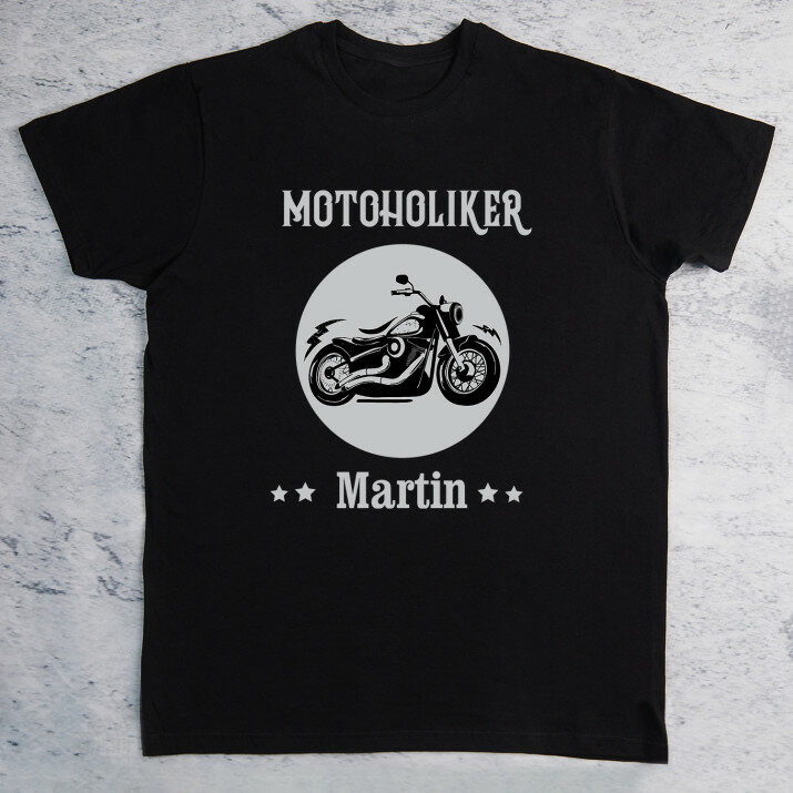 Motoholiker - Schwarzes T-Shirt für Herren