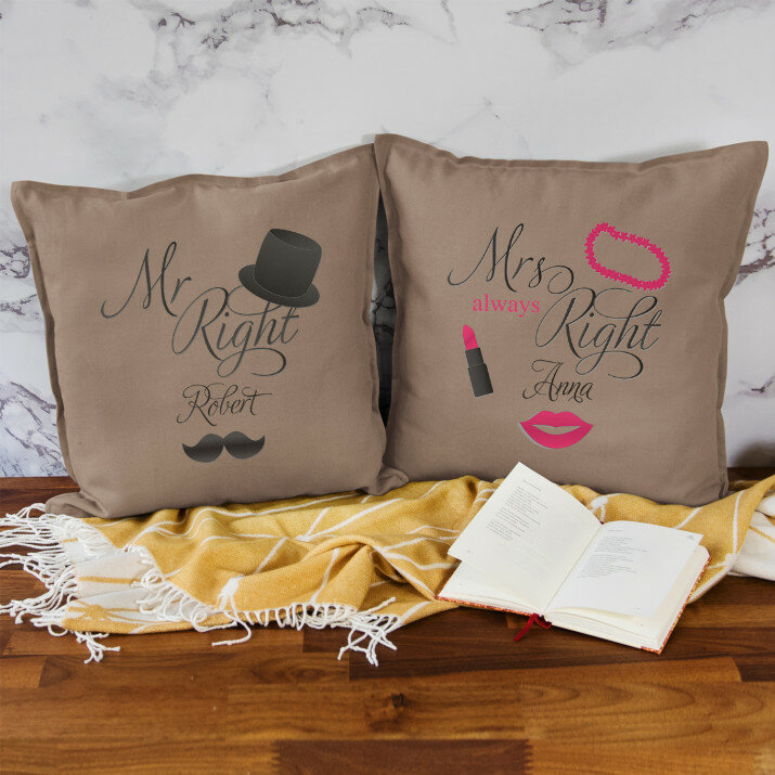 Mr und Mrs right - Kissen-Set