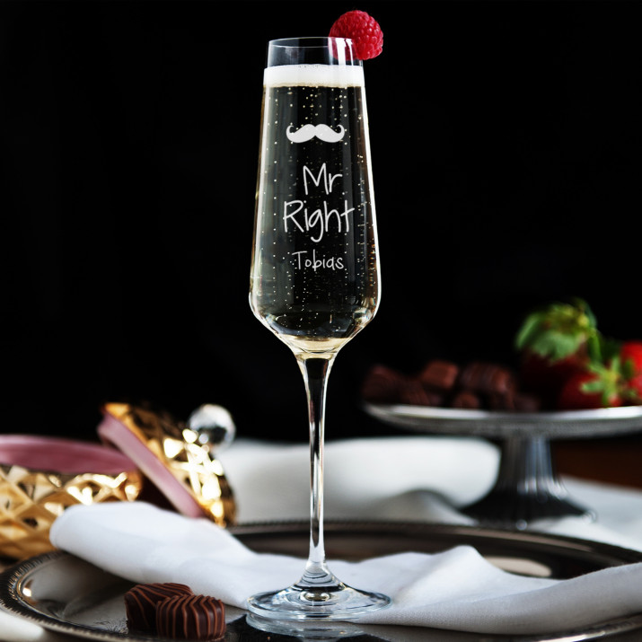 Mr Right - Sektglas mit Gravur