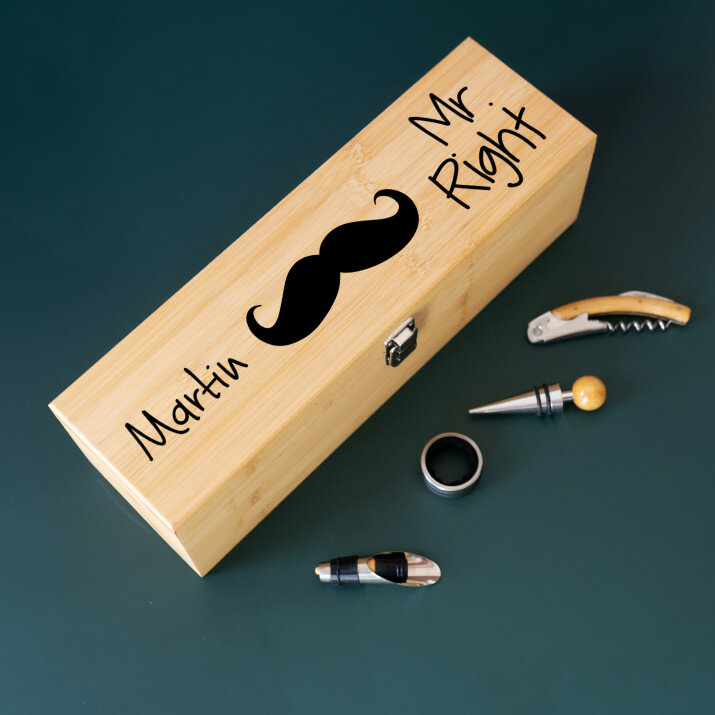 Mr. Right - Weinkiste mit Zubehör