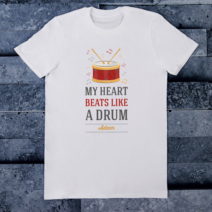 My heart beats like a drum - T-Shirt mit Aufdruck für Herren