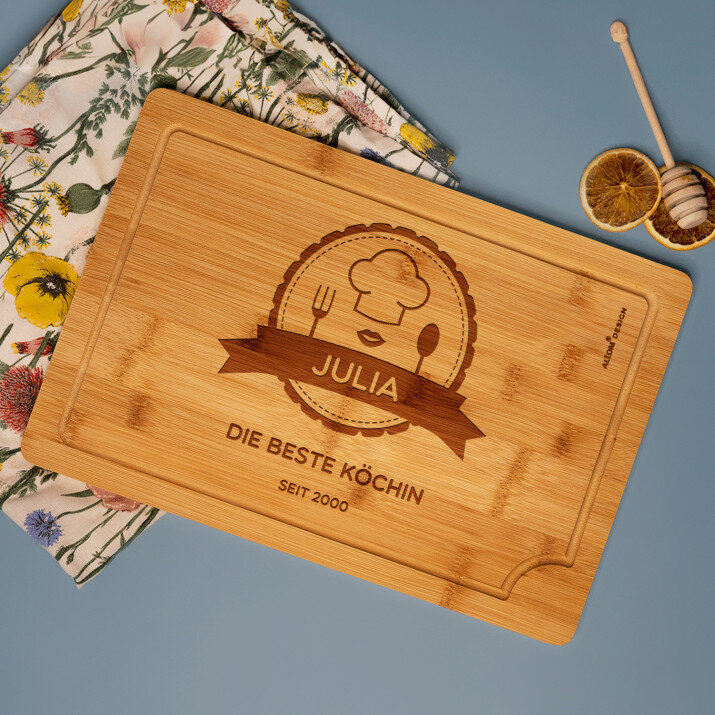 Beste Köchin - Schneidebrett mit Gravur Beste Köchin - Schneidebrett mit Gravur
