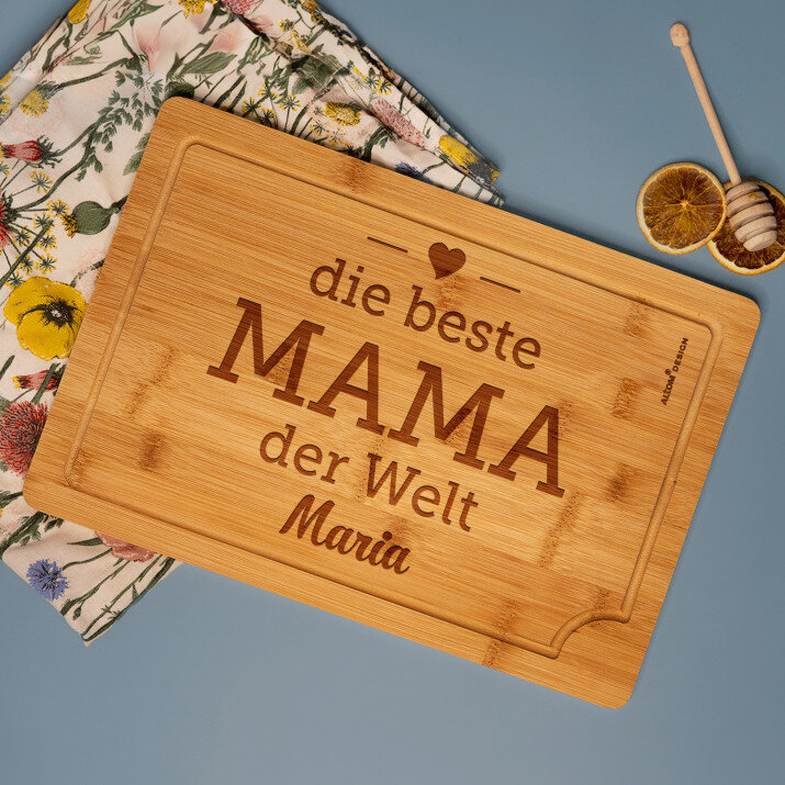 Beste Mama - Schneidebrett mit Gravur