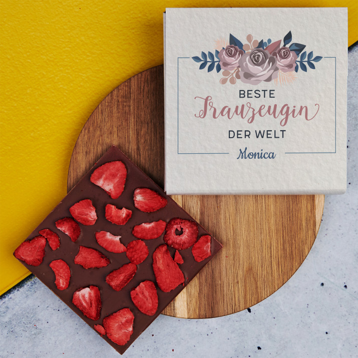 Beste Traugzeugin - Schokolade mit Erdbeeren Beste Traugzeugin - Schokolade mit Erdbeeren