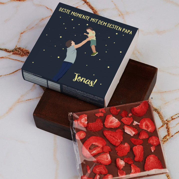 Beste Momente mit dem besten Papa - Junge - Schokolade mit Erdbeeren
