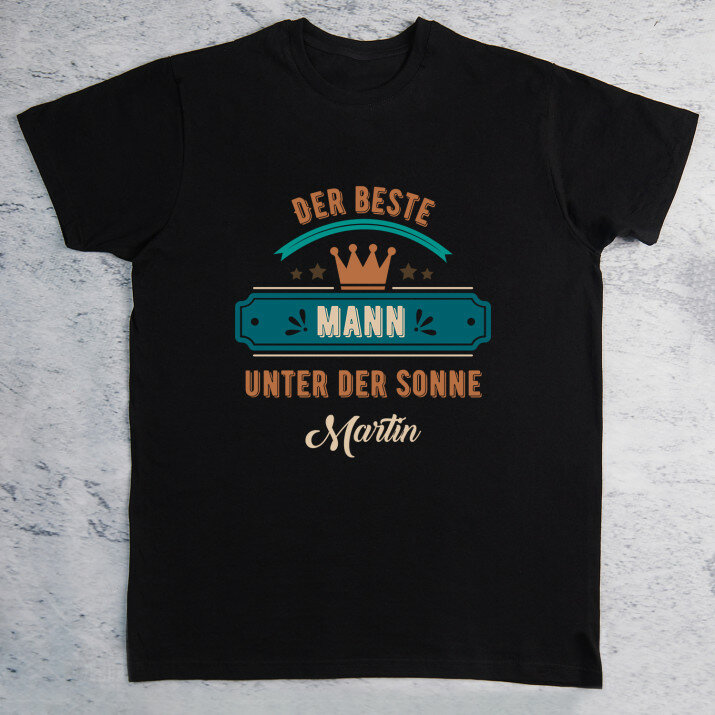Bester Mann - Schwarzes T-Shirt für Herren