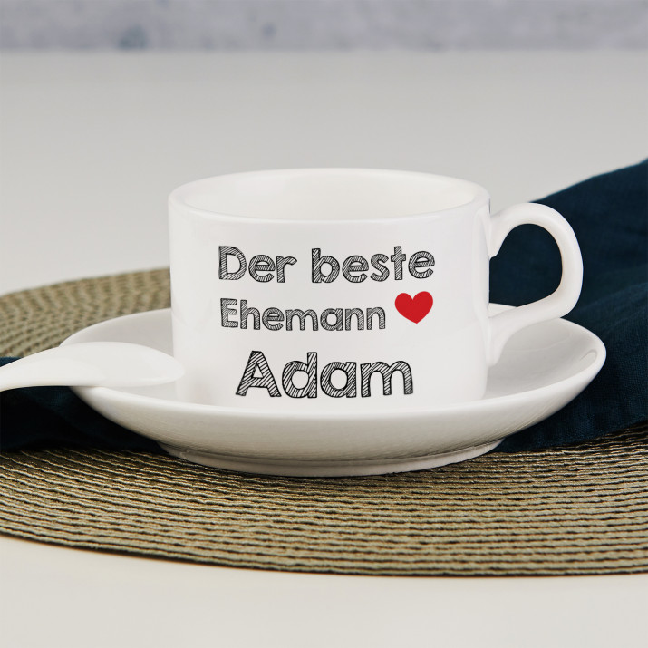 Bester Ehemann - Tasse mit Untertasse