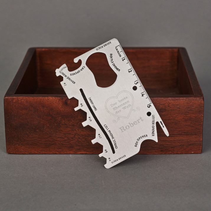 Bester Ehemann - Multitool-Karte aus Metall