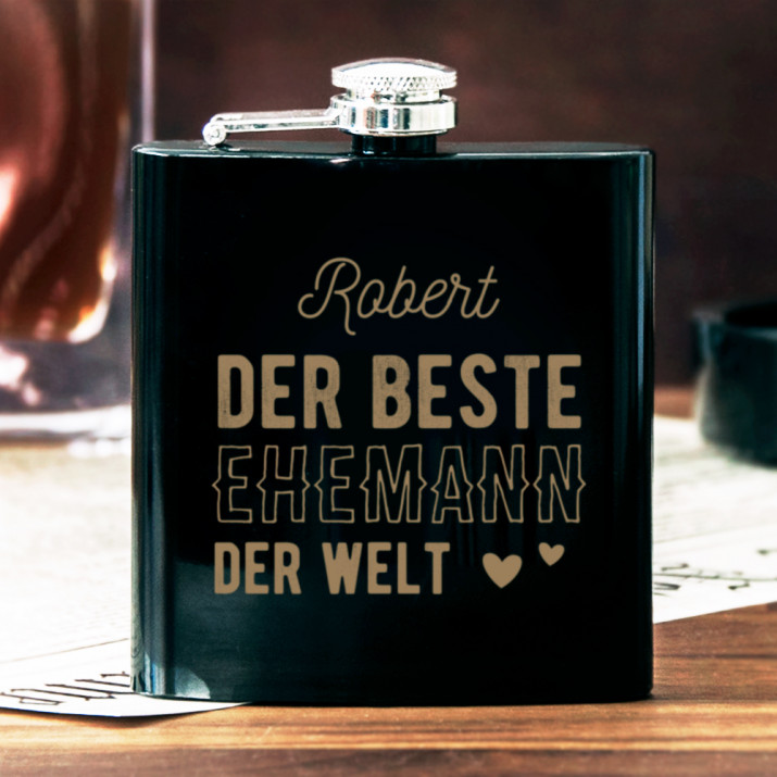 Bester Mann - Flachmann mit Gravur