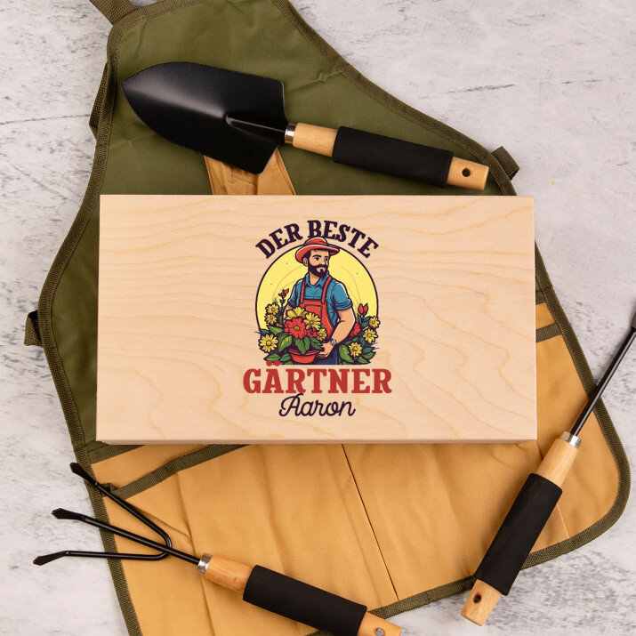 Bester gärtner - Gartengeräte in Schürze