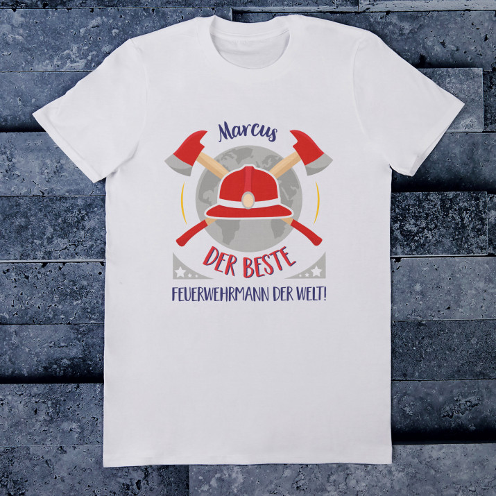 Bester Feuerwehrmann - T-Shirt mit Aufdruck für Herren