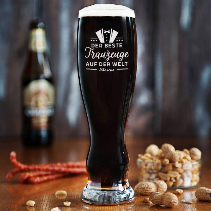Bester Trauzeuge - Bierglas mit Gravur Bester Trauzeuge - Bierglas mit Gravur