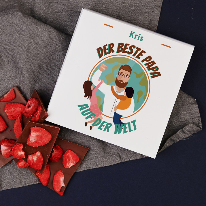 Bester Papa der Welt - Schokolade mit Erdbeeren Bester Papa der Welt - Schokolade mit Erdbeeren
