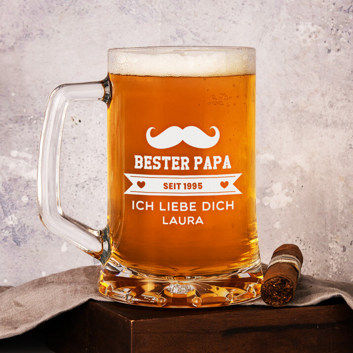 Bester Papa - Personalisierter Bierkrug