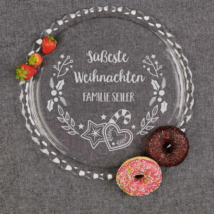 Süßeste Weihnachten - Tortenplatte flach Süßeste Weihnachten - Tortenplatte flach