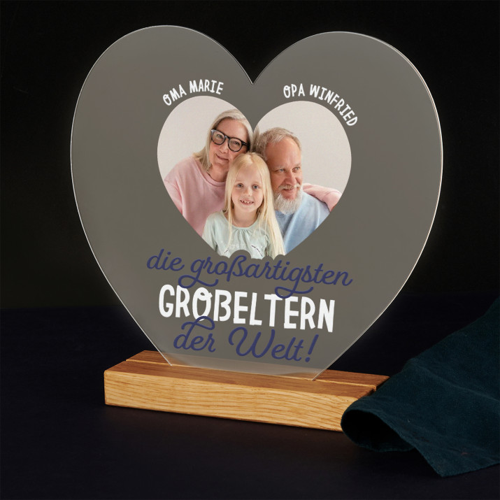 Großartigste großeltern - Druck auf Acrylglas Herz Großartigste großeltern - Druck auf Acrylglas Herz
