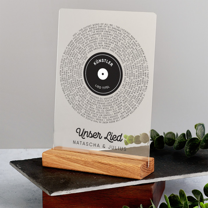 Songtext - Unser Lied - Druck auf Acrylglas
