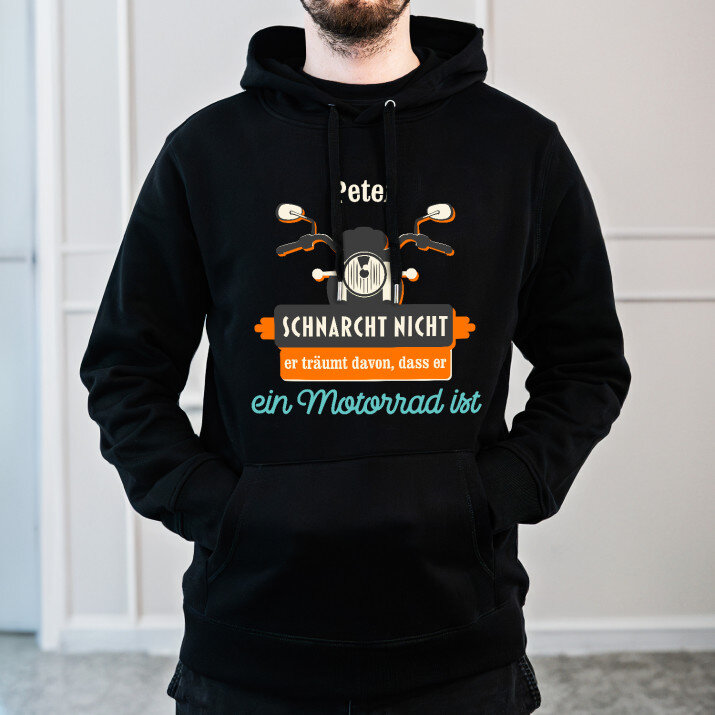 Schnarcht nicht - Schwarzer Kapuzenpullover für Herren