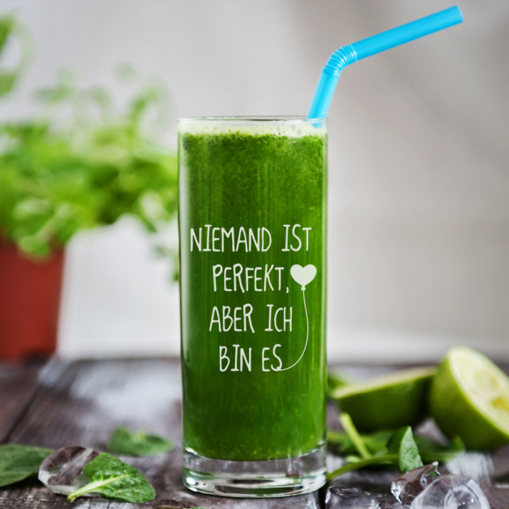 Niemand ist perfekt - Longdrinkglas mit Gravur