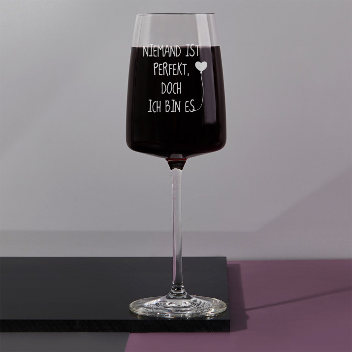 Niemand ist perfekt - Kristall Weinglas Niemand ist perfekt - Kristall Weinglas