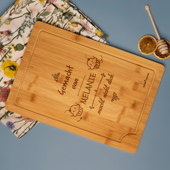 Macht nicht dick - Schneidebrett mit Gravur