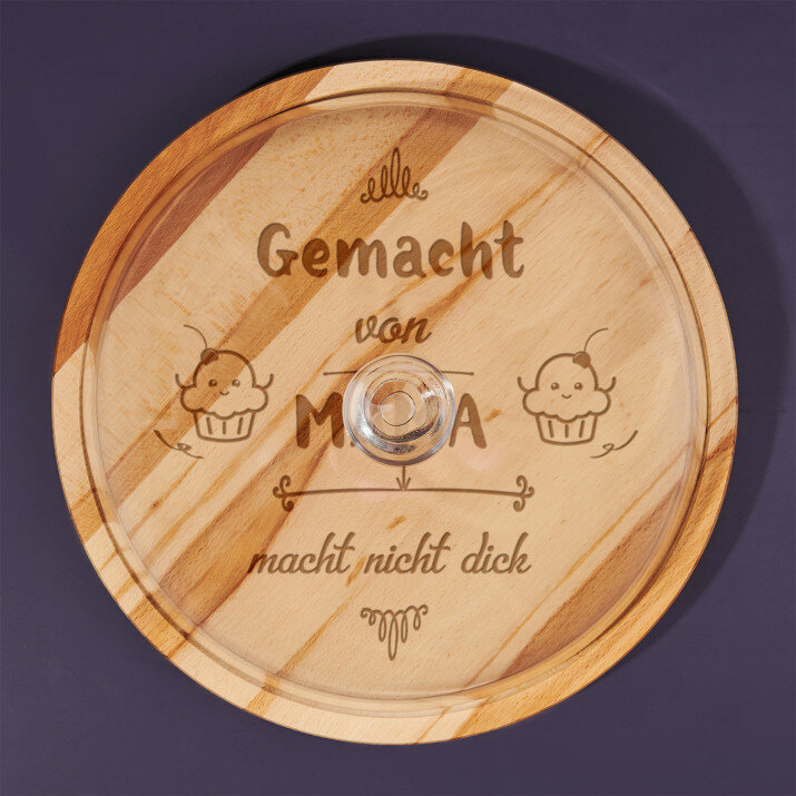 Macht nicht dick - Glasglocke mit Gravur