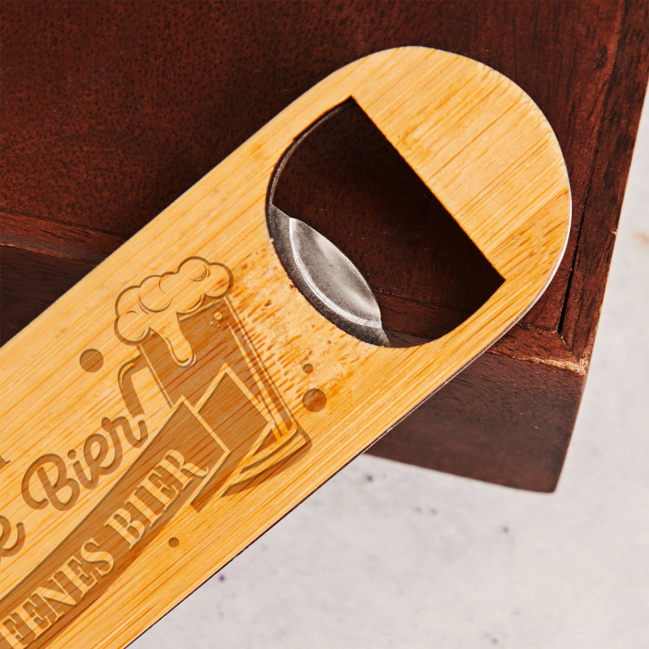 Offenes Bier - Flaschenöffner aus Holz