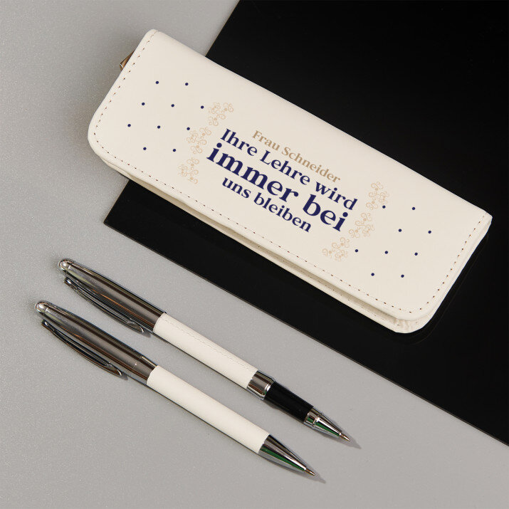 ihre Lehre wird immer bei uns bleiben - Schreibset im Lederetui