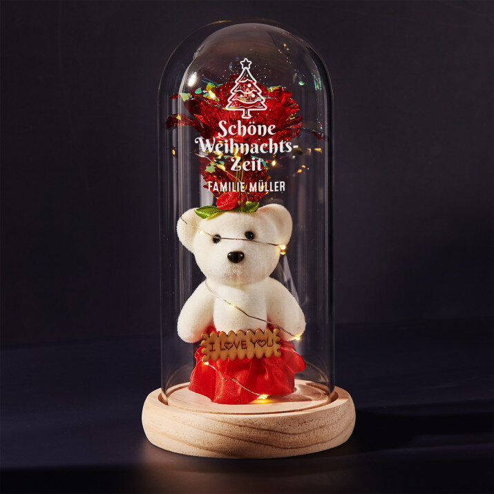 Schöne weihnachtszeit - Ewige Rose mit Teddybär Schöne weihnachtszeit - Ewige Rose mit Teddybär