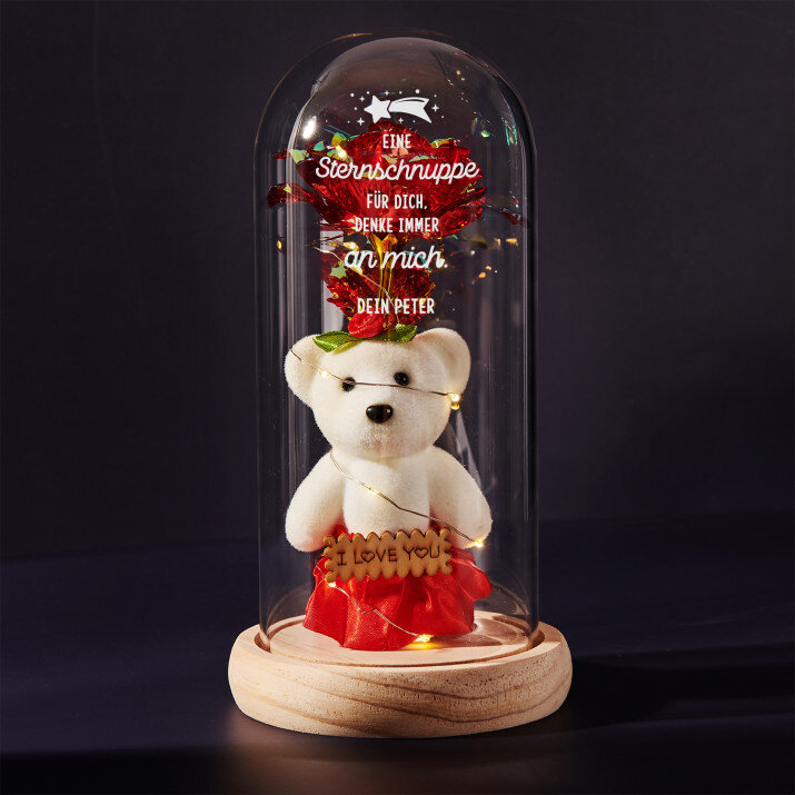 Sternschnuppe für dich - Ewige Rose mit Teddybär Sternschnuppe für dich - Ewige Rose mit Teddybär