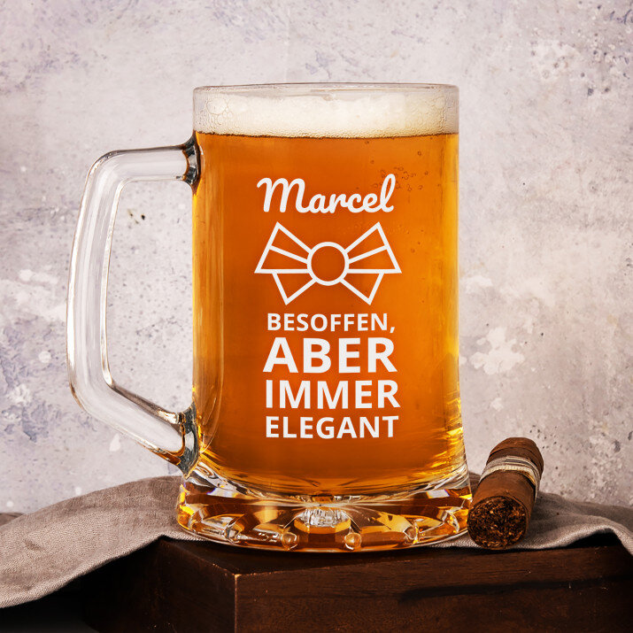 Besoffen, aber elegant - Personalisierter Bierkrug