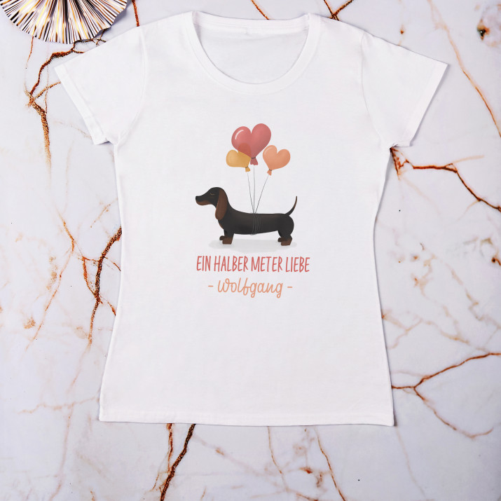 Ein halber Meter Liebe - T-Shirt mit Aufdruck für Damen