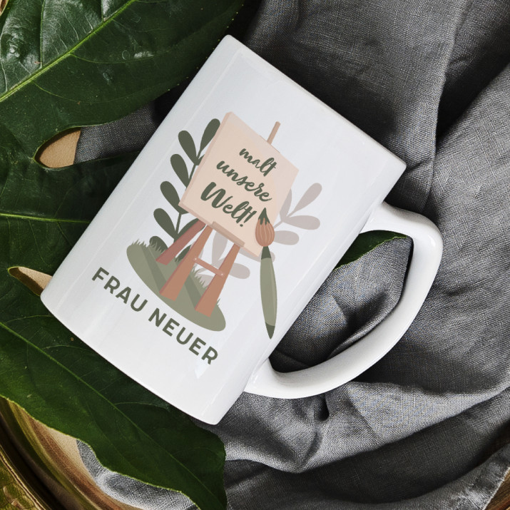 Malt unsere Welt - personalisierte Tasse