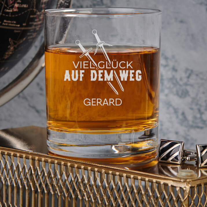 Viel Glück auf dem Weg - Whiskyglas