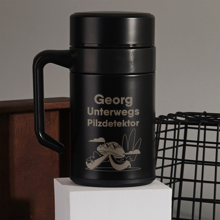 Unterwegs pilzdetektor - Thermobecher mit Henkel