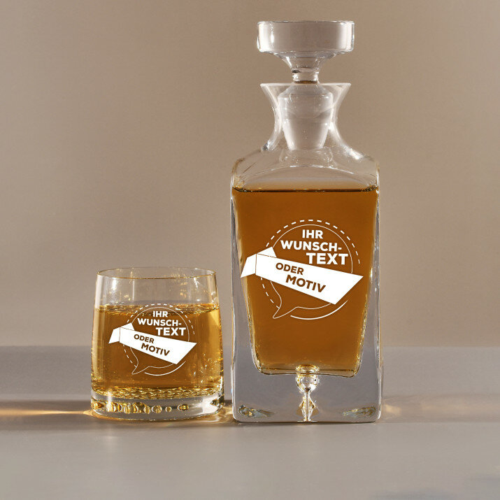 Eigenes Projekt - Whiskykaraffe und Whiskygläser - Set mit Gravur Eigenes Projekt - Whiskykaraffe und Whiskygläser - Set mit Gravur