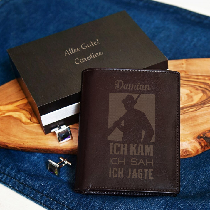 Ich kam, ich sah - Leder Portemonnaie für Herren