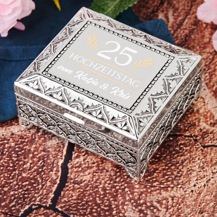 Hochzeitstag - versilbertes Schmuckkästchen Hochzeitstag - versilbertes Schmuckkästchen