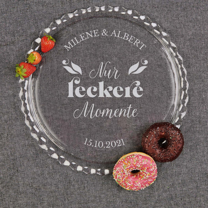 Nur leckere Momente - Tortenplatte flach Nur leckere Momente - Tortenplatte flach