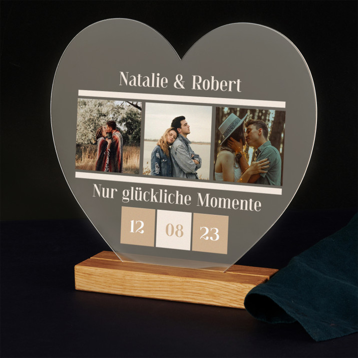 Samych szczęśliwych chwil - Druck auf Acrylglas Herz Samych szczęśliwych chwil - Druck auf Acrylglas Herz