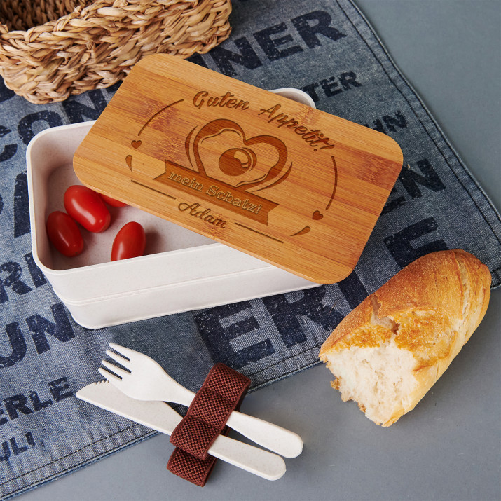 Guten Appetit, mein Schatz - Lunchbox aus Bambus Guten Appetit, mein Schatz - Lunchbox aus Bambus