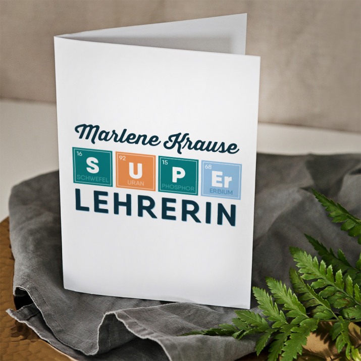 SUPEr Lehrerin - Glückswunschkarte