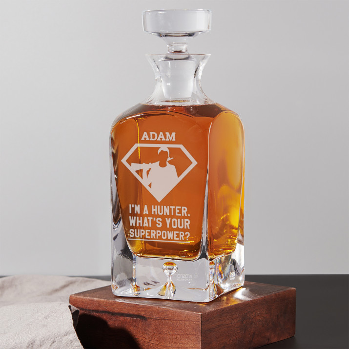 Superkräfte - Whiskykaraffe mit Gravur