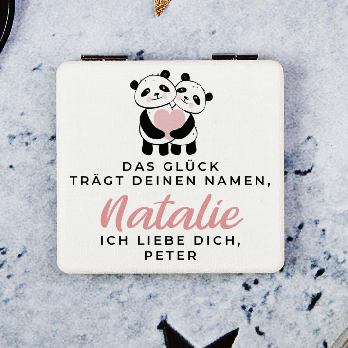 Das Glück trägt deinen Namen - Taschenspiegel mit Aufdruck