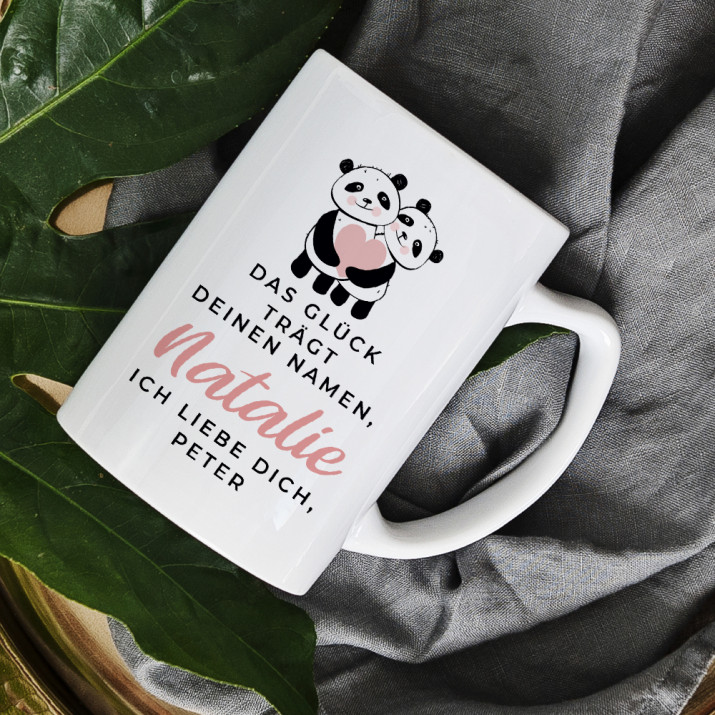 Das Glück trägt deinen Namen - personalisierte Tasse