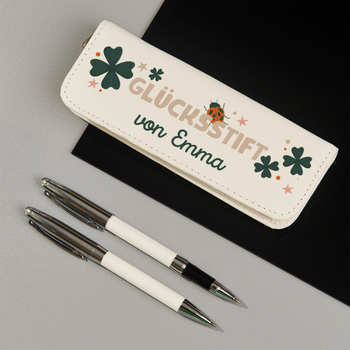 Glücksstift - Schreibset im Lederetui