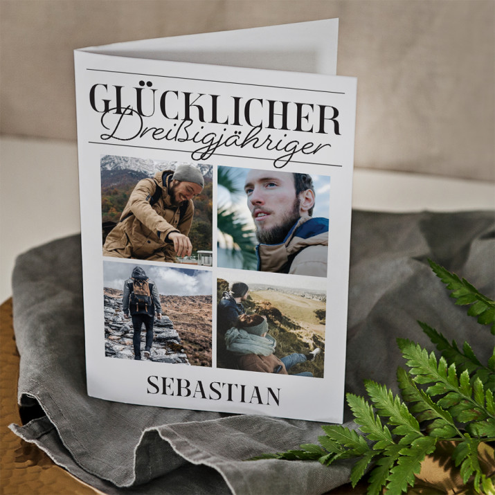 Glücklicher Dreißigjähriger - Glückwunschkarte