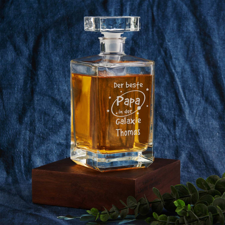 Papa in der Galaxie - Whiskykaraffe mit Gravur 0,7L