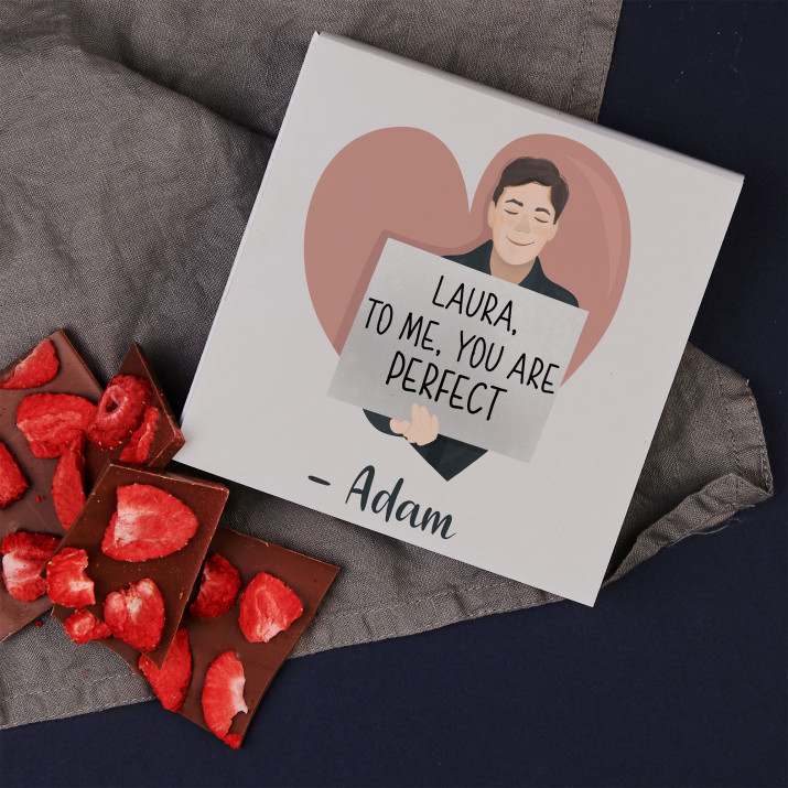 To me, you are perfect - Schokolade mit Erdbeeren